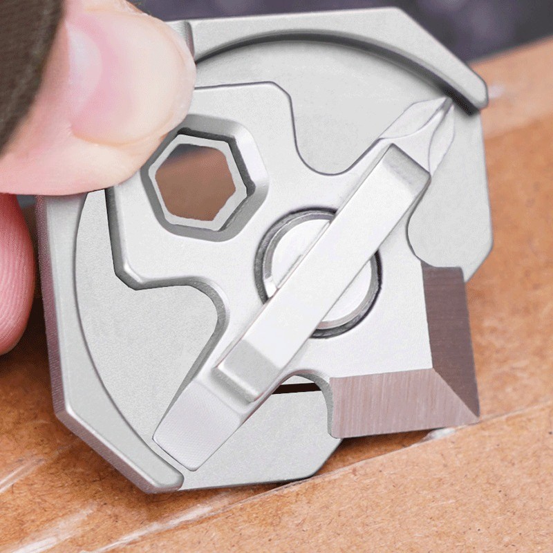 4 IN 1 Titanium Multi Tools Screwdriver Cutter Portable Camping EDC Keychain