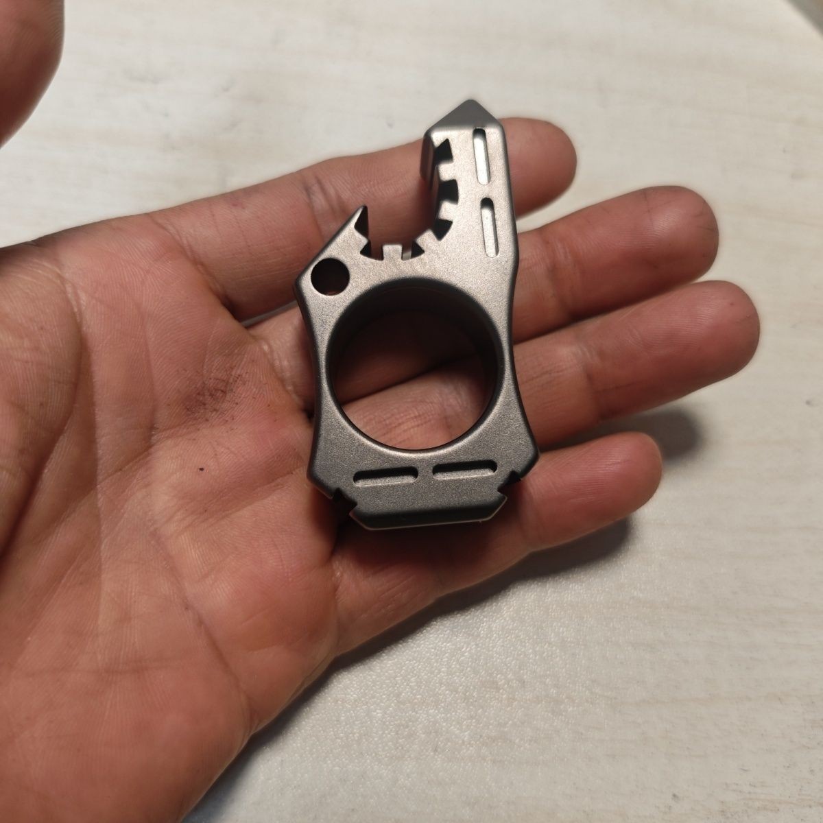 TC4 Titanium Alloy EDC Shark Pendant Multi Function Tool CNC Crafted – Customize