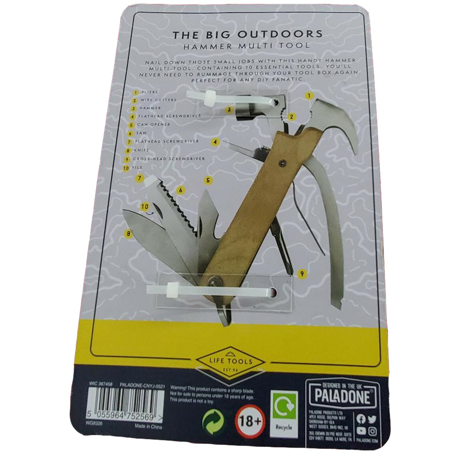 The big outdoors hammer multi tool 10 in 1 NEW