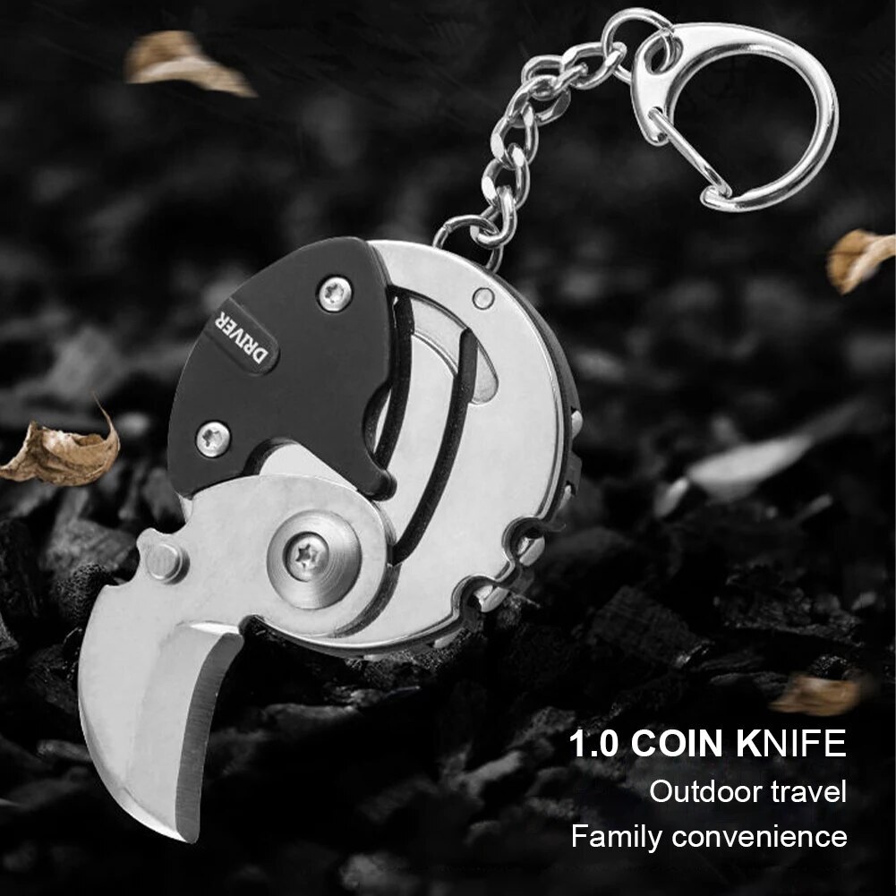 Multifunctional Keychain Screwdriver Hexagon Coin Outdoor EDC Tool Mini Keychain