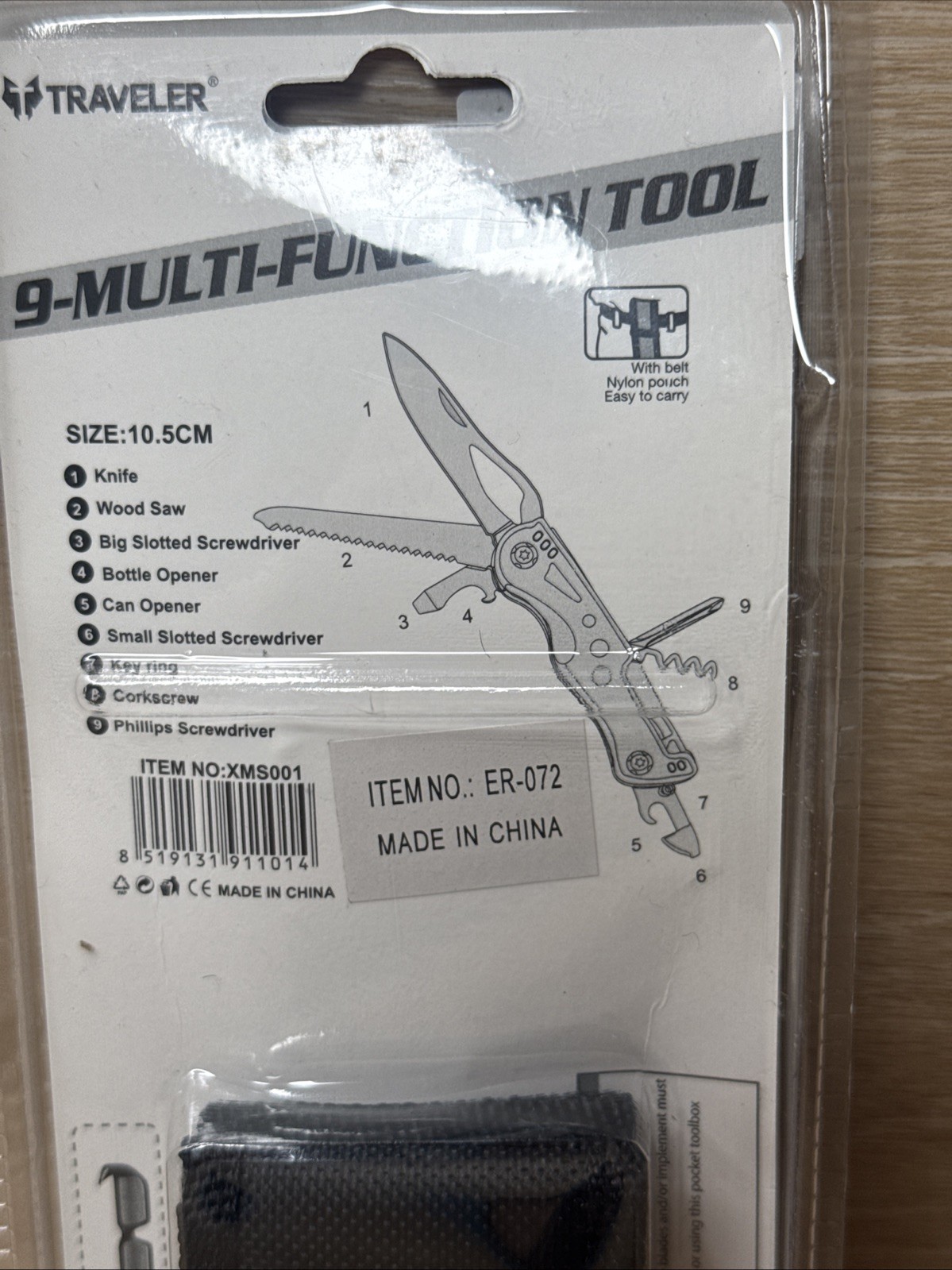 9-in-1 Multifunction Tool Folding Pocket Knife Stainless Steel