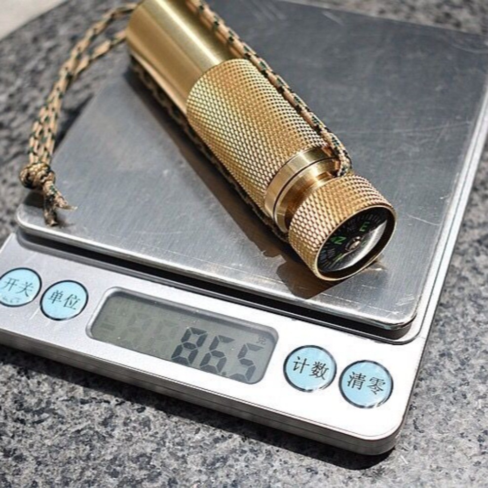 Multifunction Outdoor Copper Waterproof Compass EDC Storage Box Pill Bottle