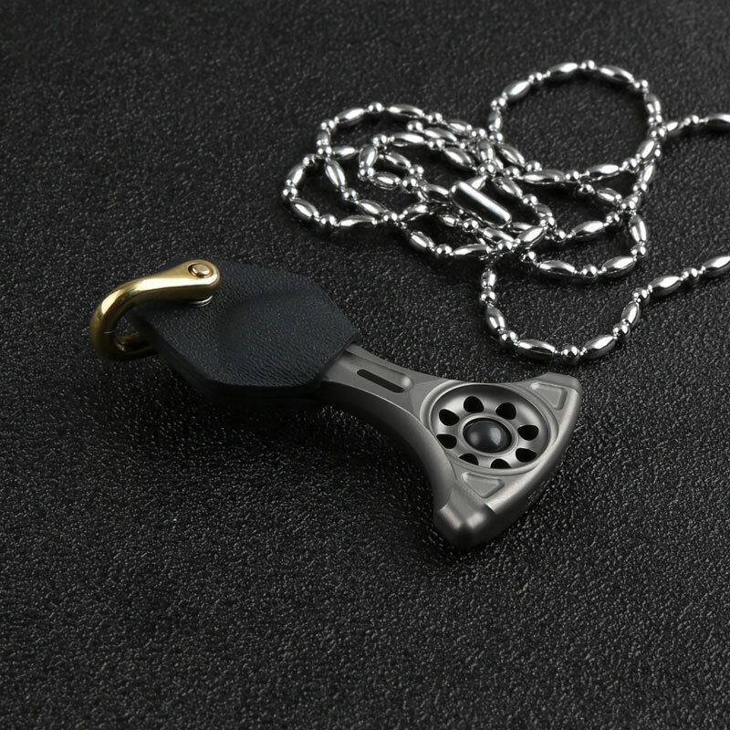 TC4 Titanium Keychain Necklace Pendant Bead Window Break Tool with Kydex Sheath