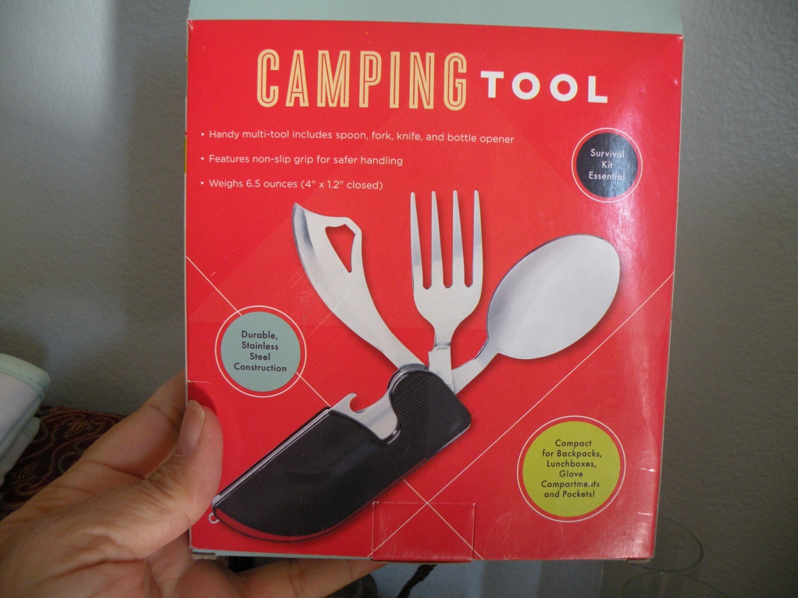 Camping Utensil Survival Tool w Knife, Fork, Spoon New Y4