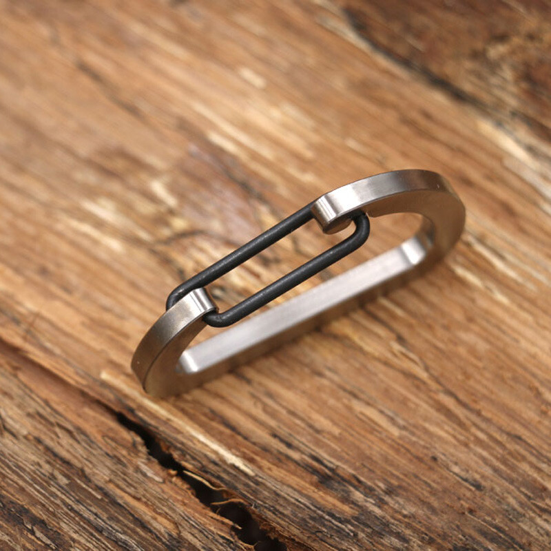 Hot EDC TITANER Titanium TC4 Key Carabiner Sport Sliver Snap Hook Outdoor KG-02L