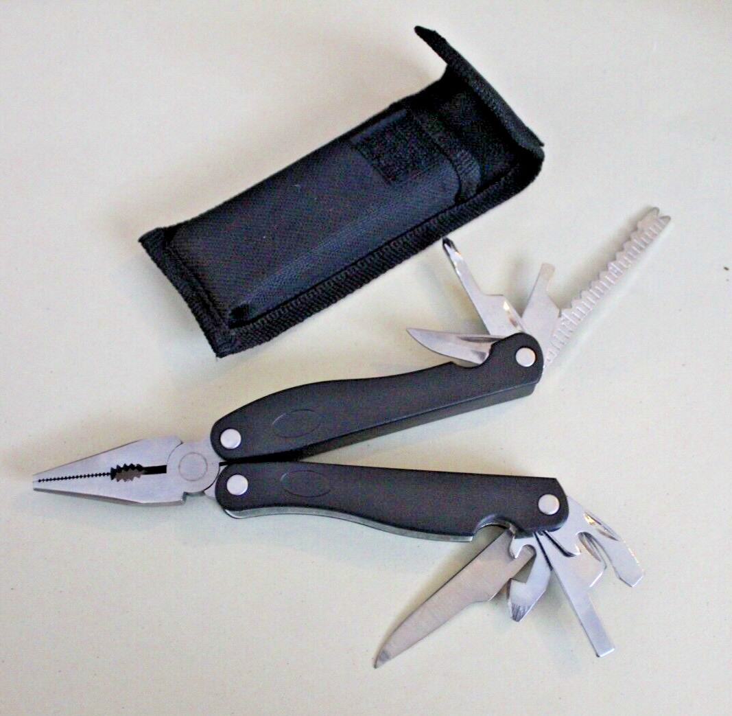 North American Fishing Club Multi Tool Knife Pliers Black with Holder