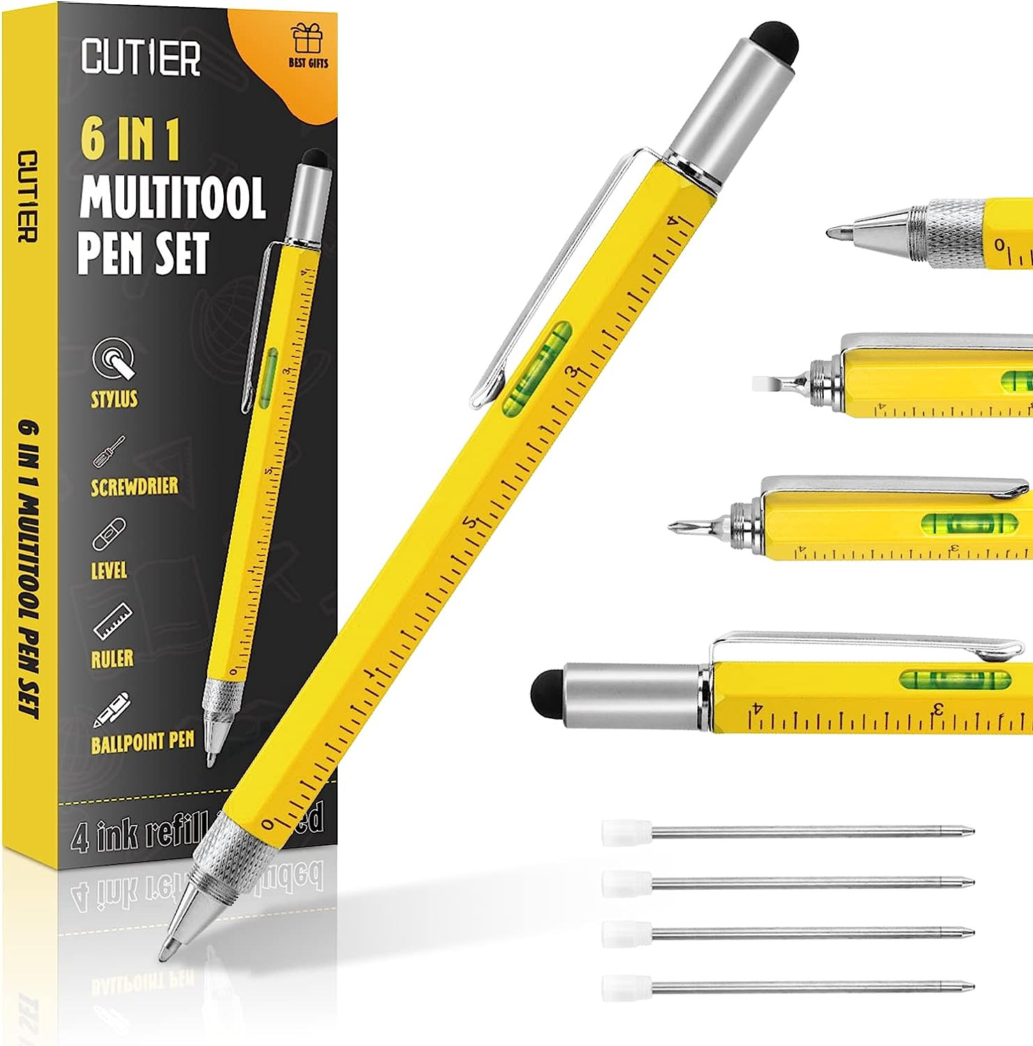 Cool Pen Gifts for Men, 6-In-1 Multi Tool Tech Pen Gadgets Tools for Men, Perso
