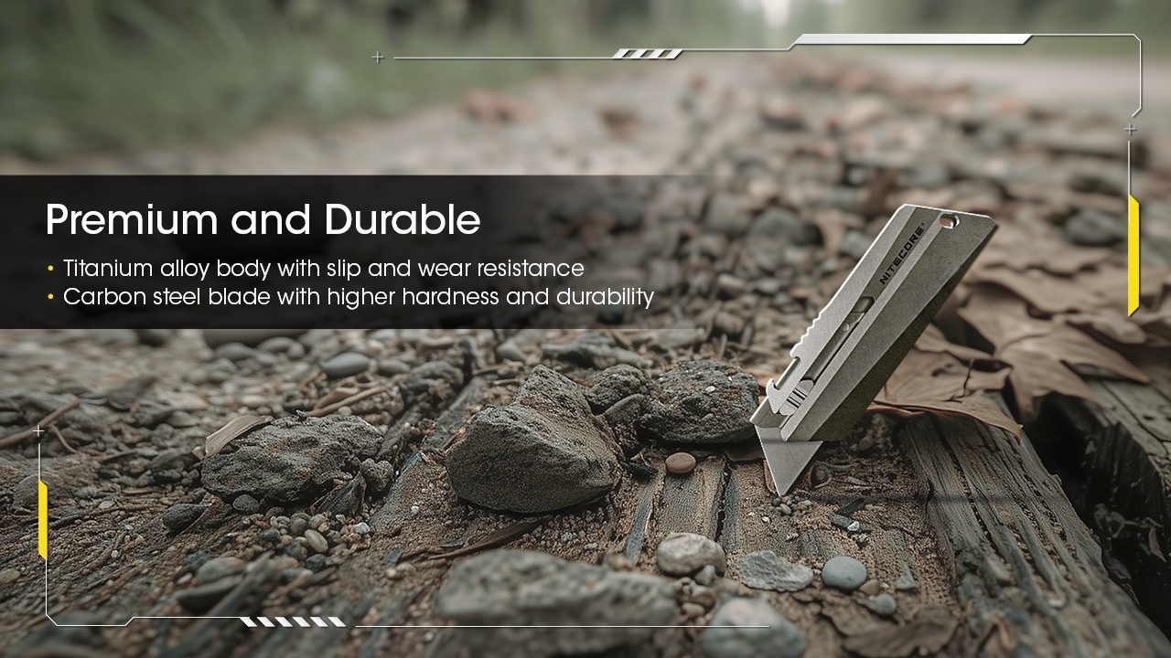Nitecore NTK09 Titanium Utility EDC Knife Mini Keychain Knife Portable Folding