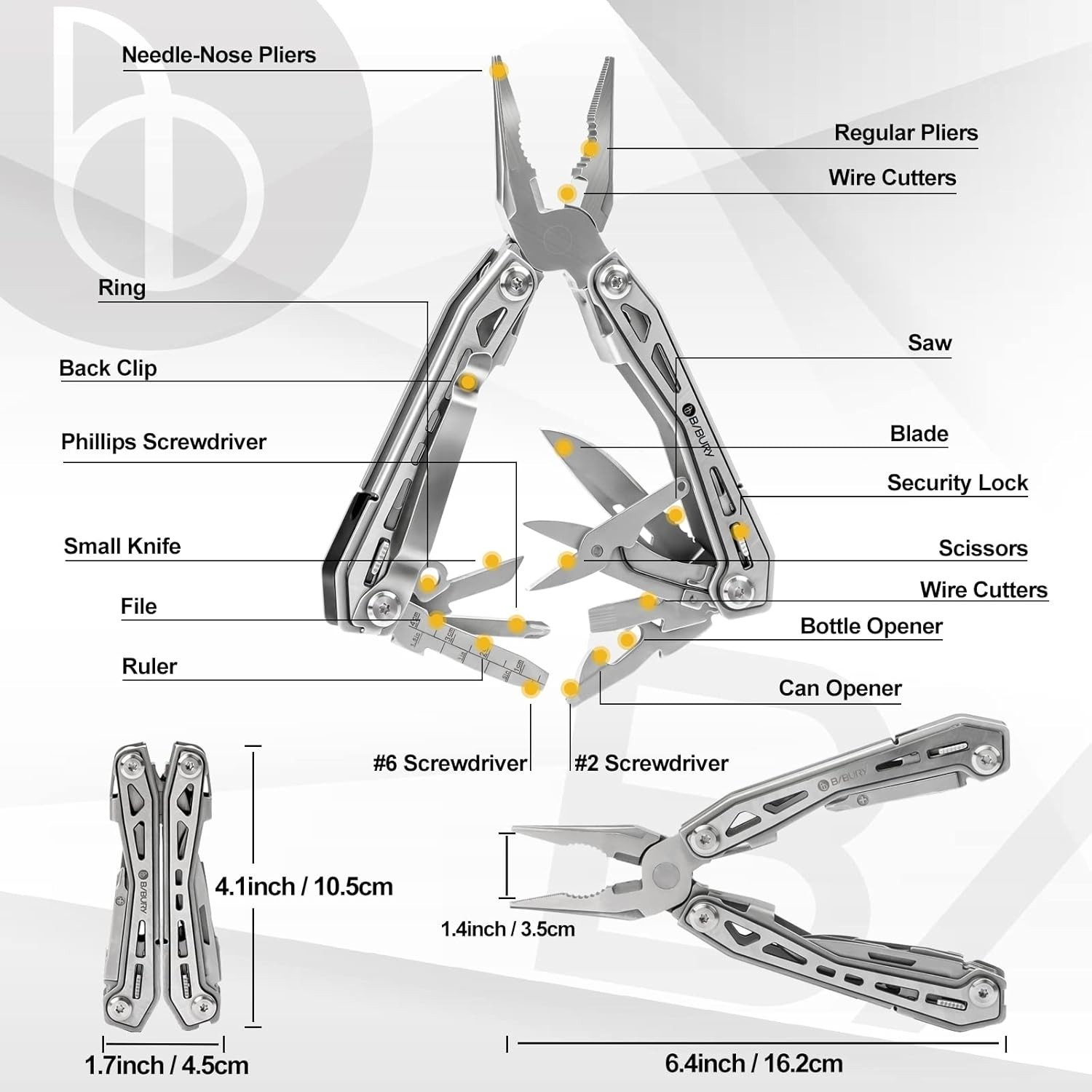 Durable 17-in-1 EDC Multitool for Camping & Home Repair – Lightweight & Compact