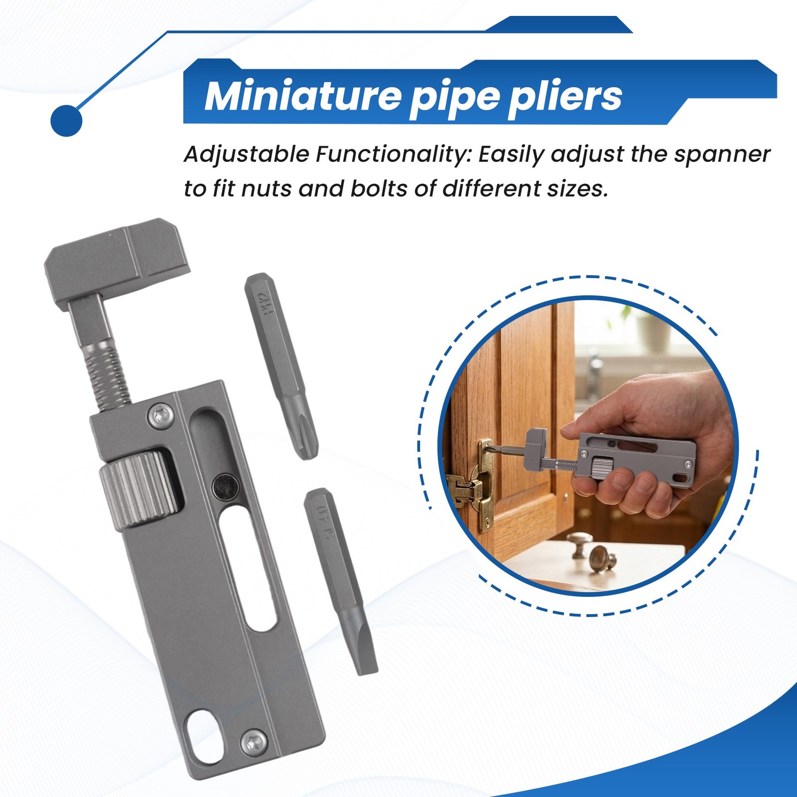 Titanium Alloy Adjustable Spanner Wrench, Multitool Portable Repair Tool3552