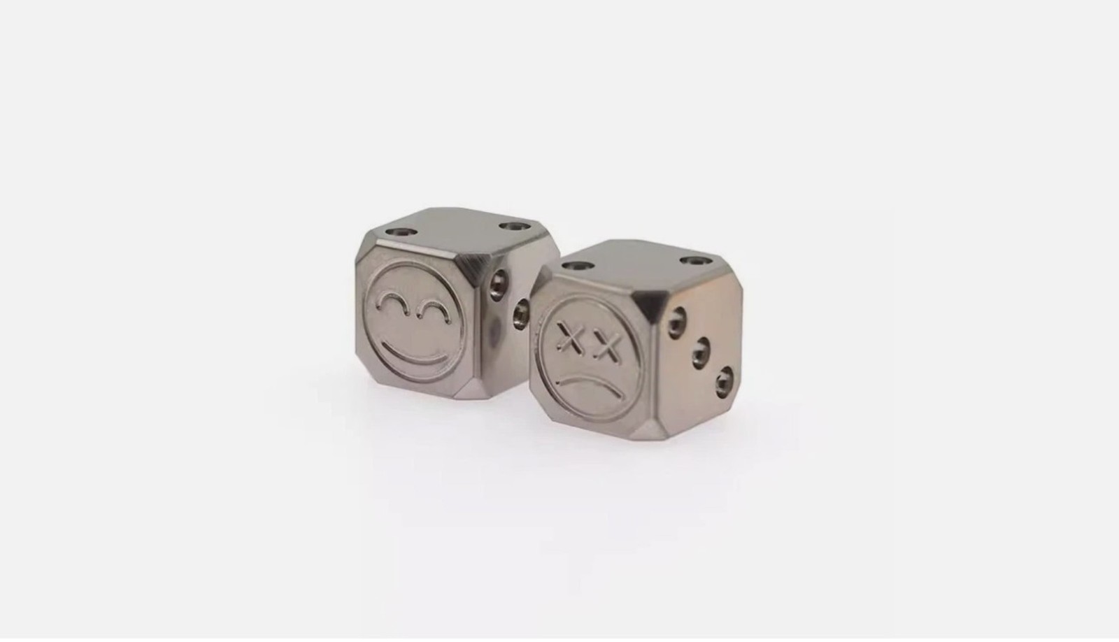 1 Pair Solid TC4 Titanium Alloy Creative Dice EDC Toy KTV Entertainment Supplies
