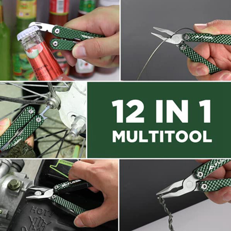 Flissa 3PC 12 in 1 Multitool Plier Waterproof LED Headlamp Windproof Lighter Set