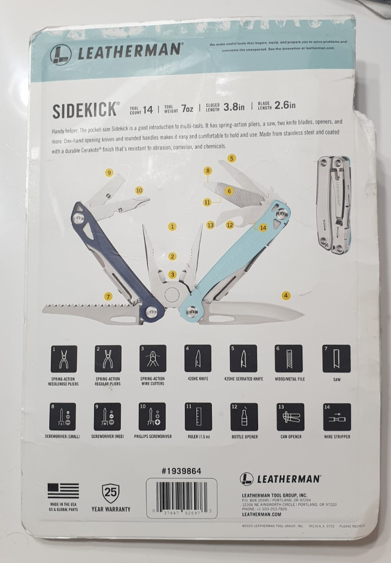 🔥 Leatherman Sidekick Collectable Rare Blue Color New In Blister Last One