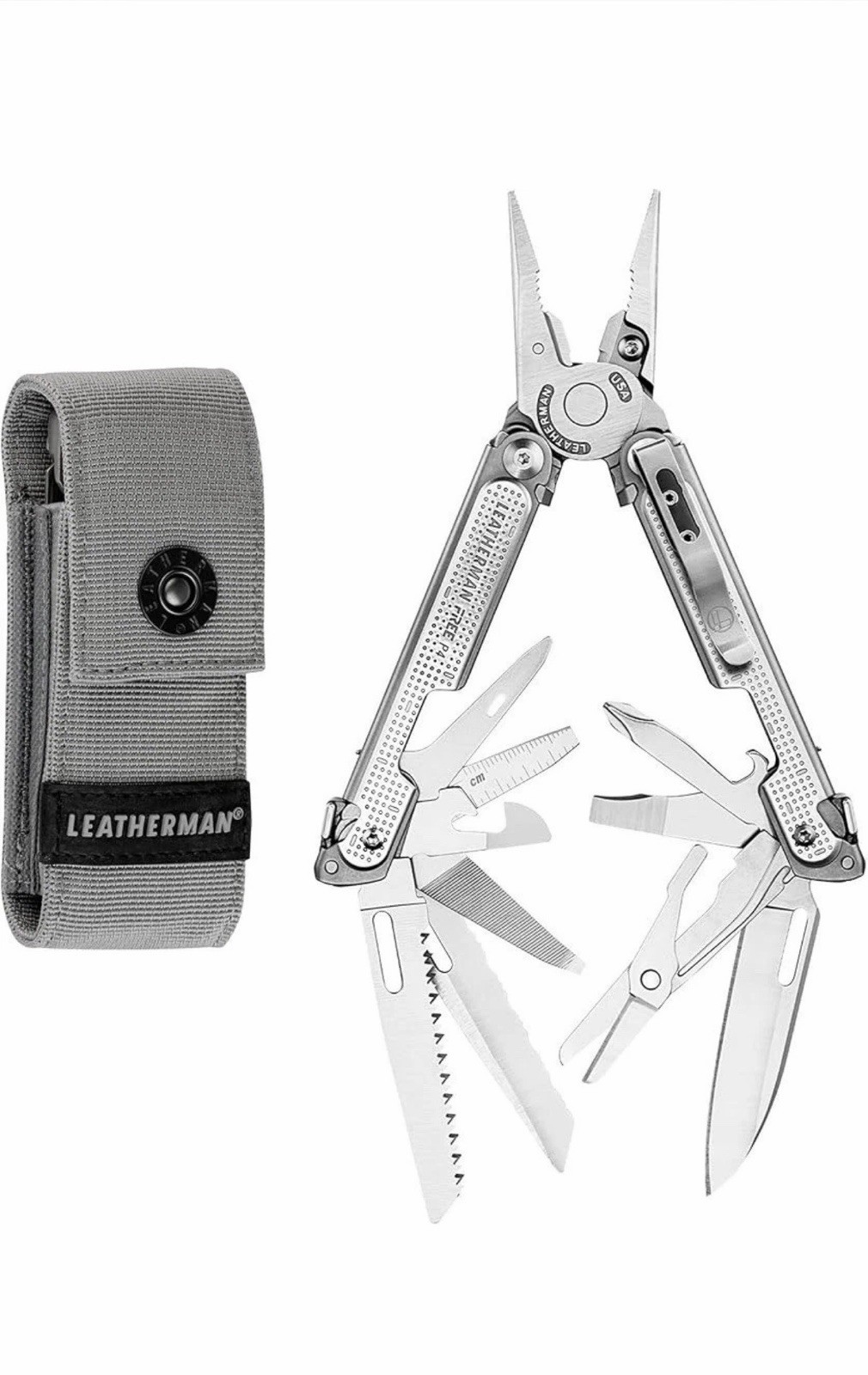 Leatherman Free P4 Stainless Steel 19-in-1 Multi-Tool, Sheath, Part Serr