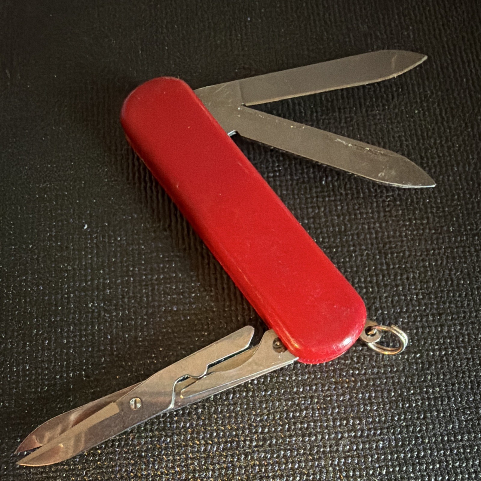 Wenger Swiss Army Pocket Multi-Tool Red Stainless w/ Knife File Scissors Ring