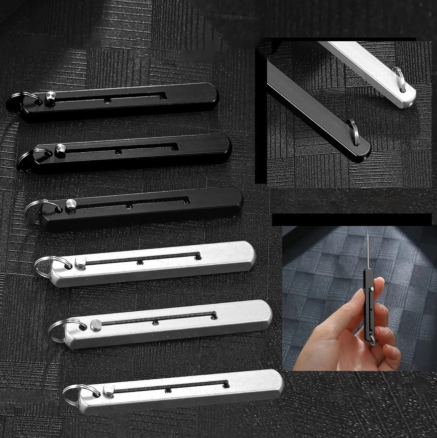 1pcs Portable Titanium Toothpick with Holder–Durable Metal Toothpick for Camping
