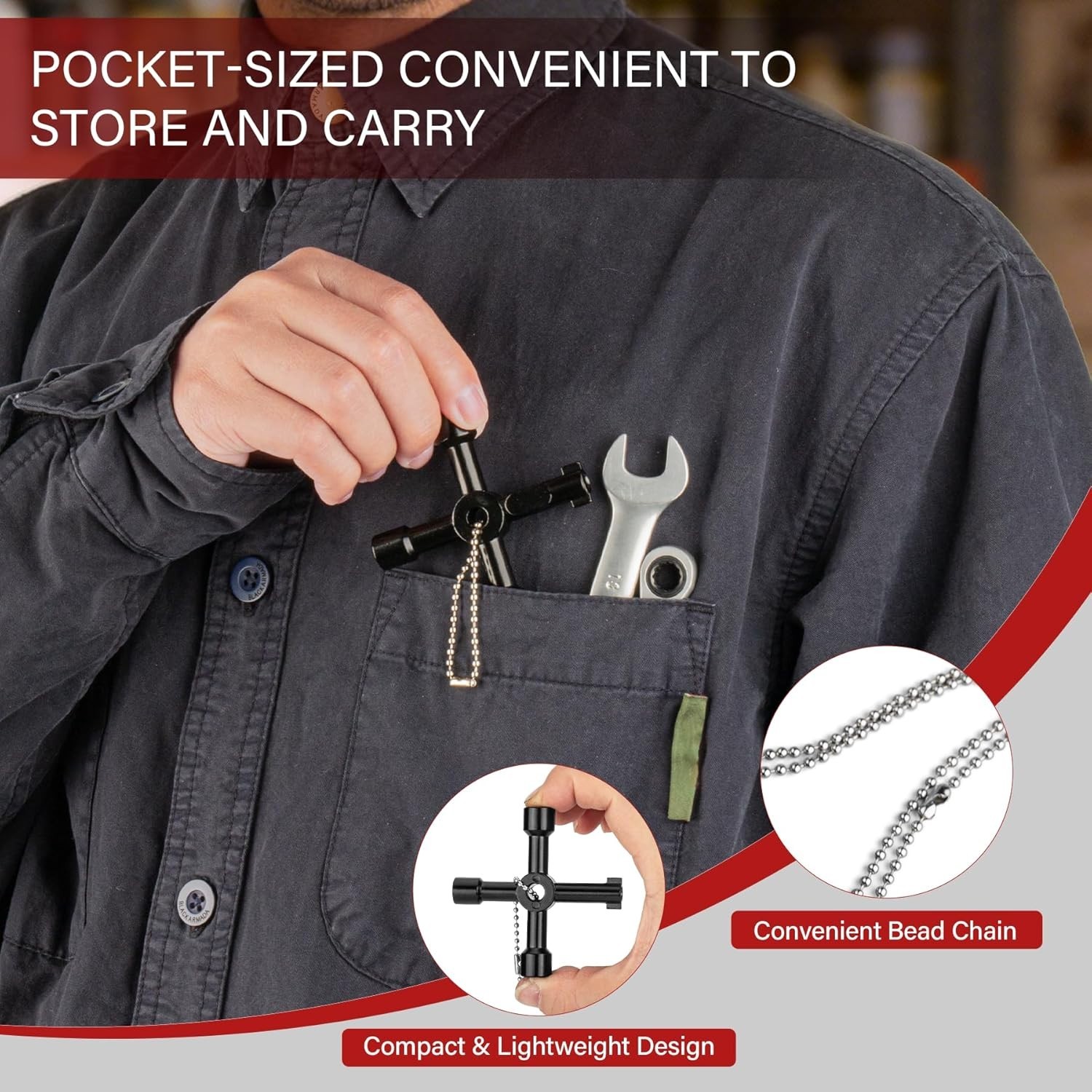 2 Pack Multi-Functional 4 Way Water Keys – Ideal for Plumbers and Electricians