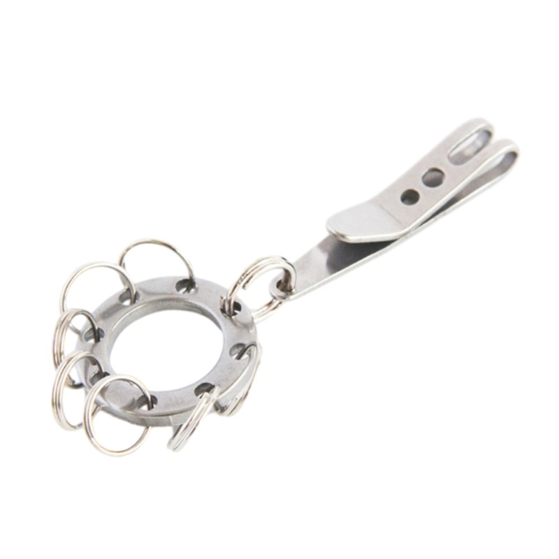 Suspension Pocket Clip Stainless Steel Belt Key Holder Portable Keychain