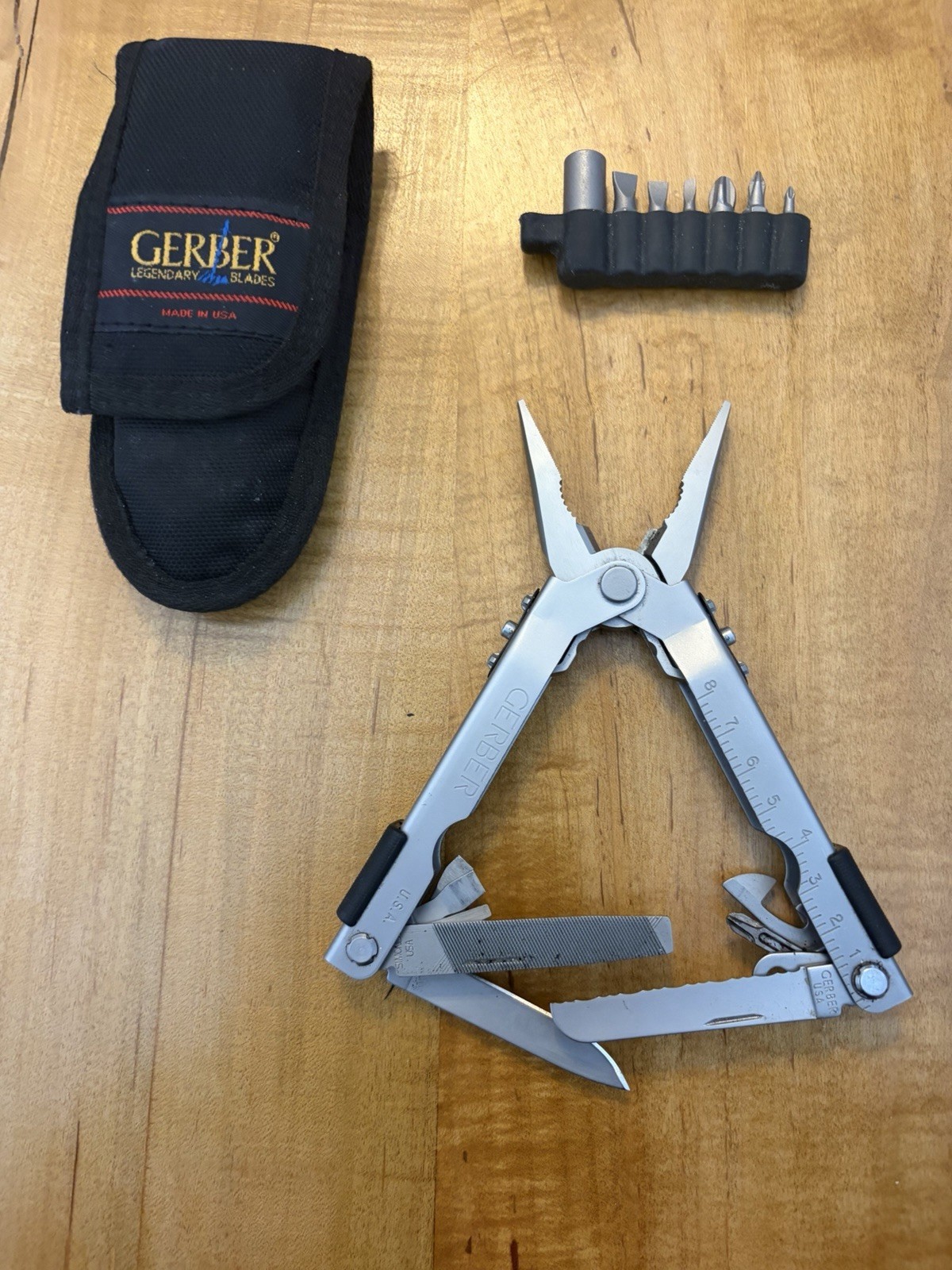 Vintage Gerber Needle Nose MP600 Multi-Tool Nylon Sheath & Socket Bits USA