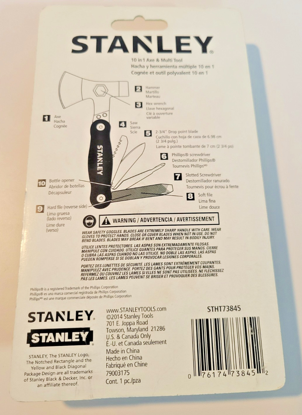 Stanley 10 in 1 Axe & Multi Tool Hatchet Hammer Knife Camping Tool BRAND NEW