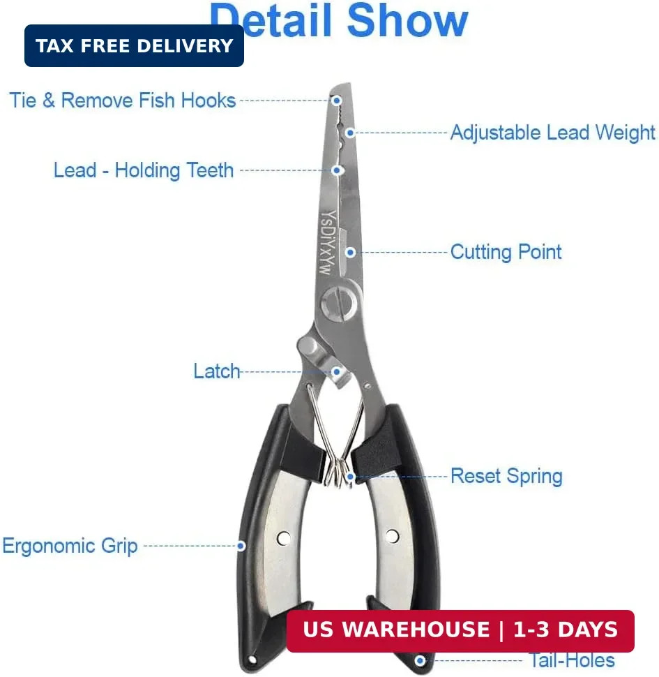 Fishing Pliers, 3rd Generation Multifunctional Stainless Steel Fish Pliers Hook
