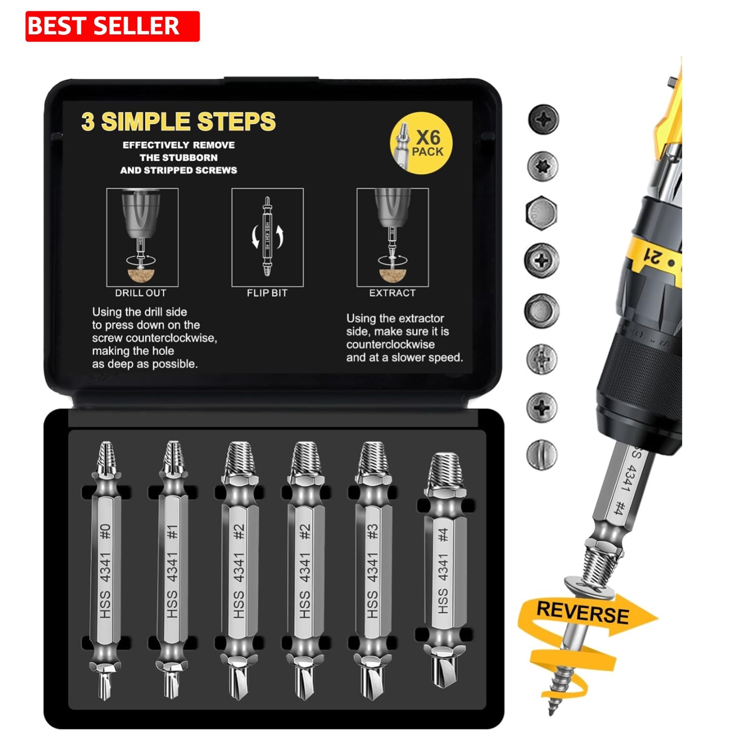 High-Speed Steel Screw Extractor Kit – Perfect for Father’s Day & Birthdays