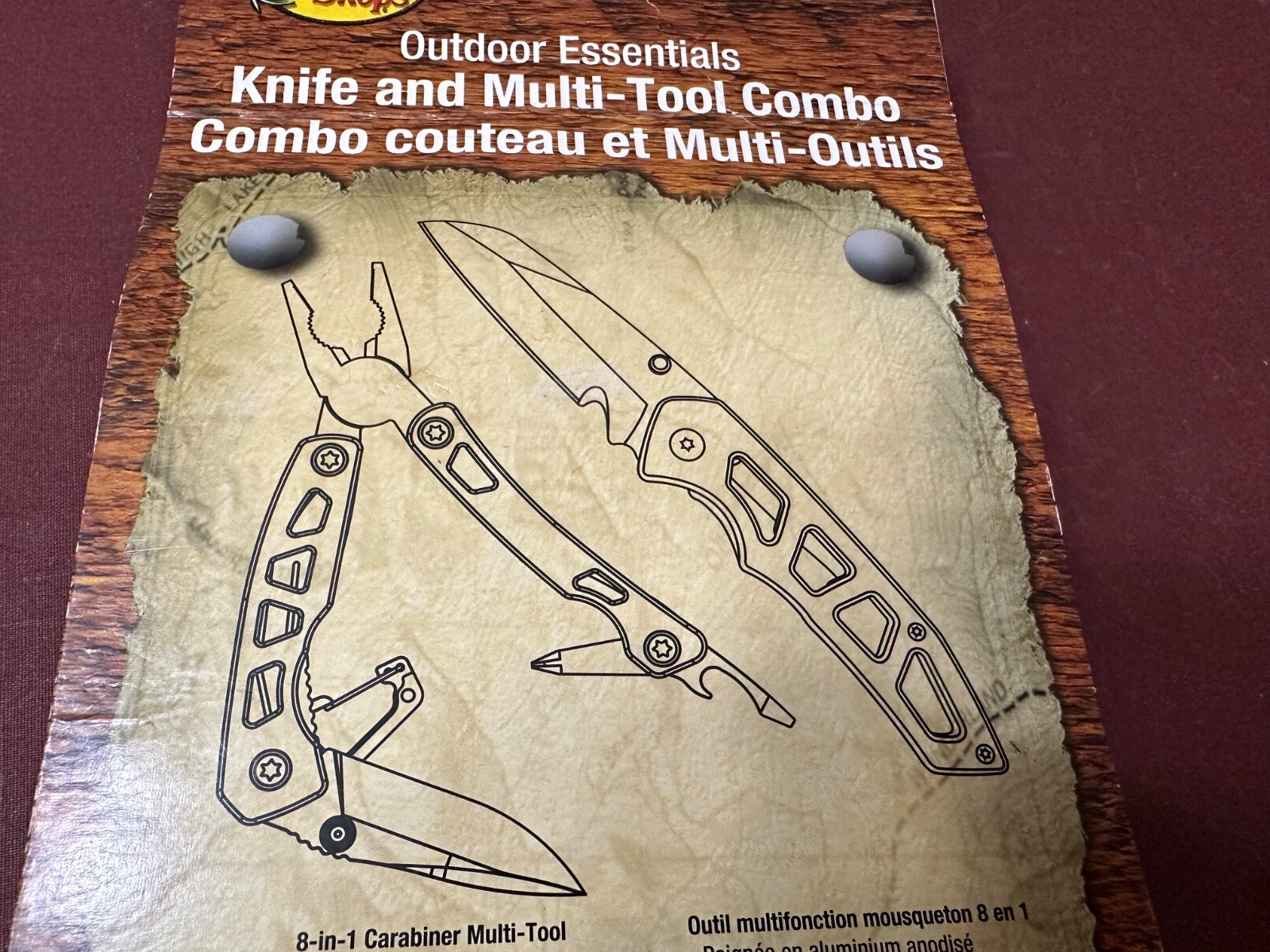 Bass Pro Shops Outdoor Essentials 7″ Skeleton Knife, And 8In 1 Multi-Tool Combo