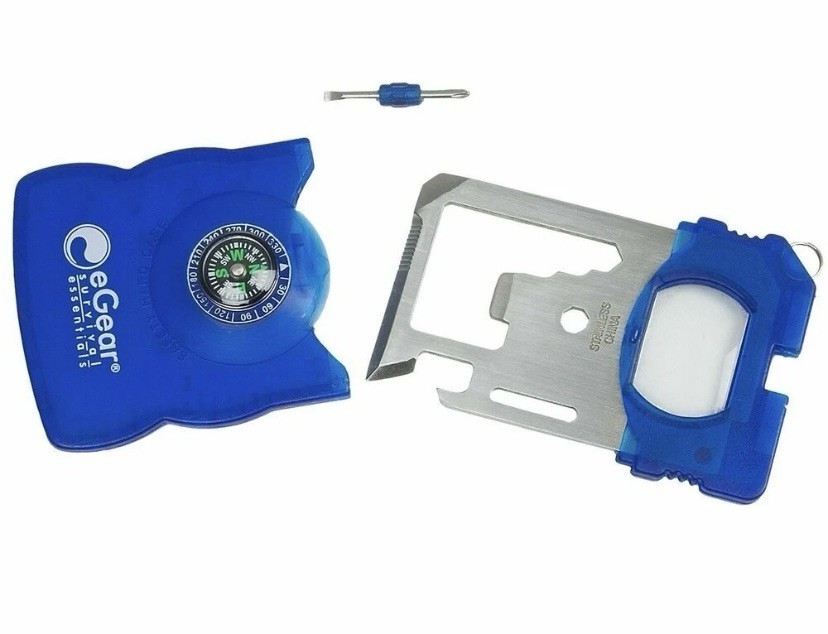 E Gear Survival Essentials Card Multi Tool Screwdriver Striker Camping Lot Of 2
