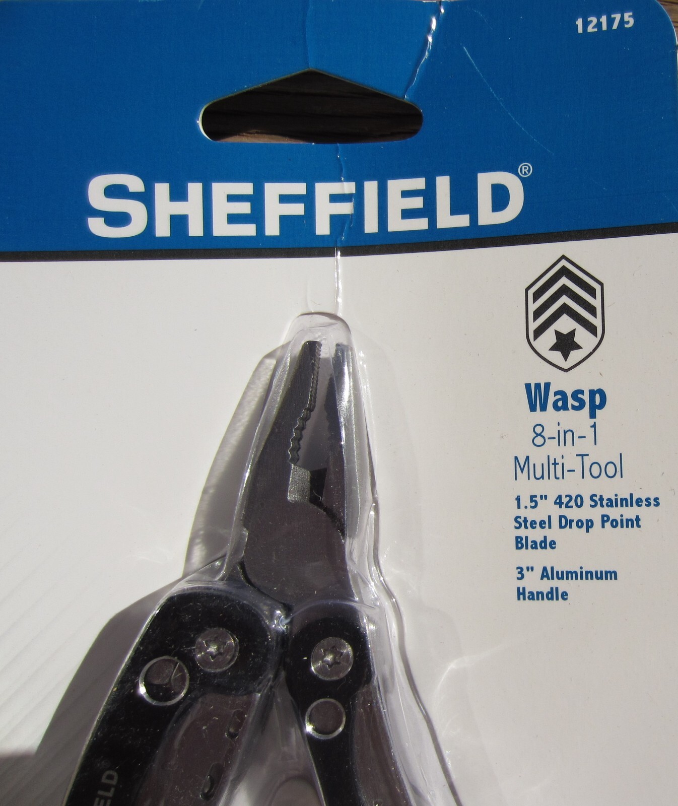 Sheffield WASP 8-in-1 Multi-Tool,1.5″ 420 stainless steel, 3″ alumin handle