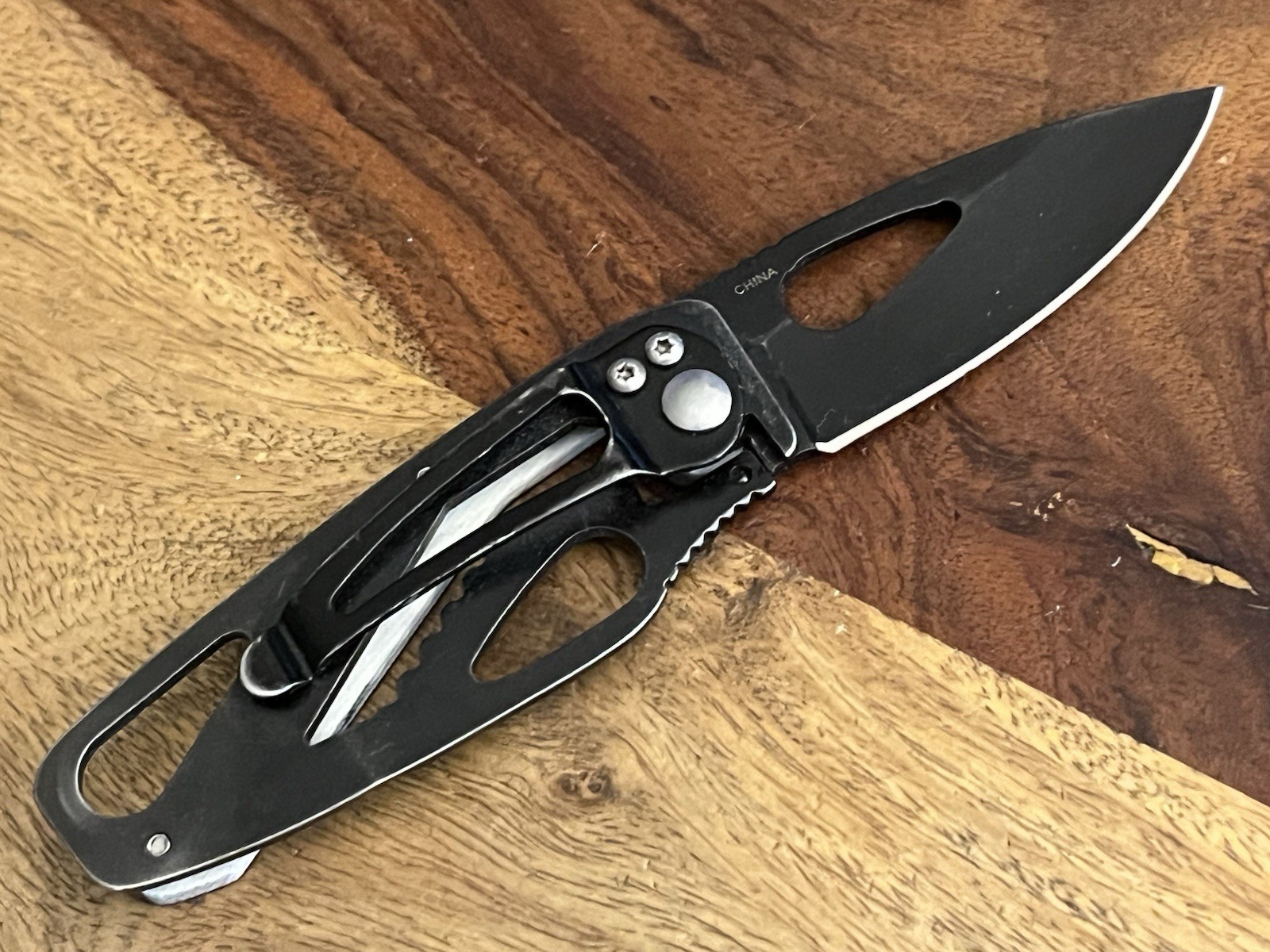 Snap-On BLACK Pocket Knife VERY NICE!! TSA Confiscated ~TASKCo