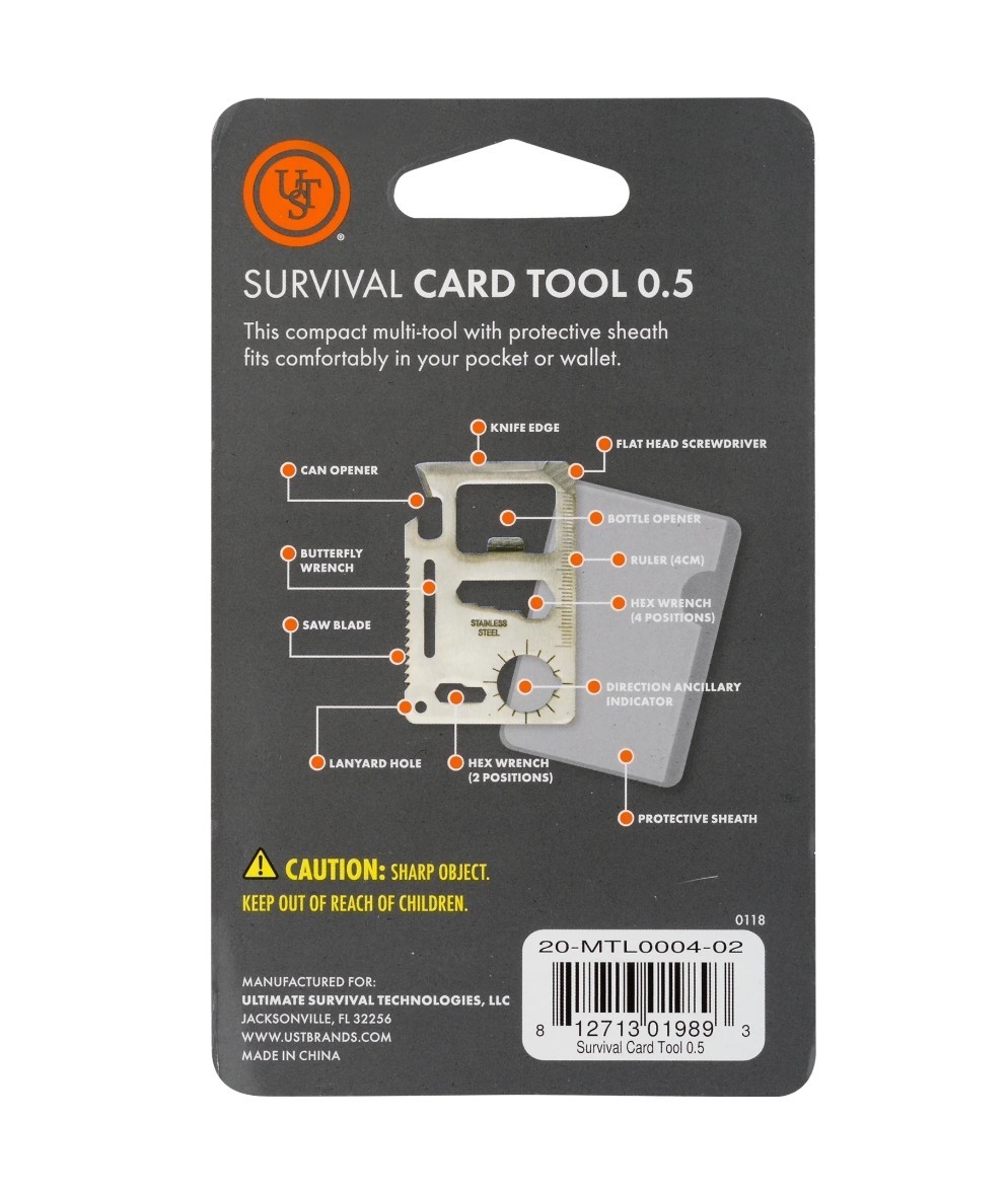 [2X] Multi Survival Tool 11-in-1 Stainless Steel Credit Card Survival Tool [B34]