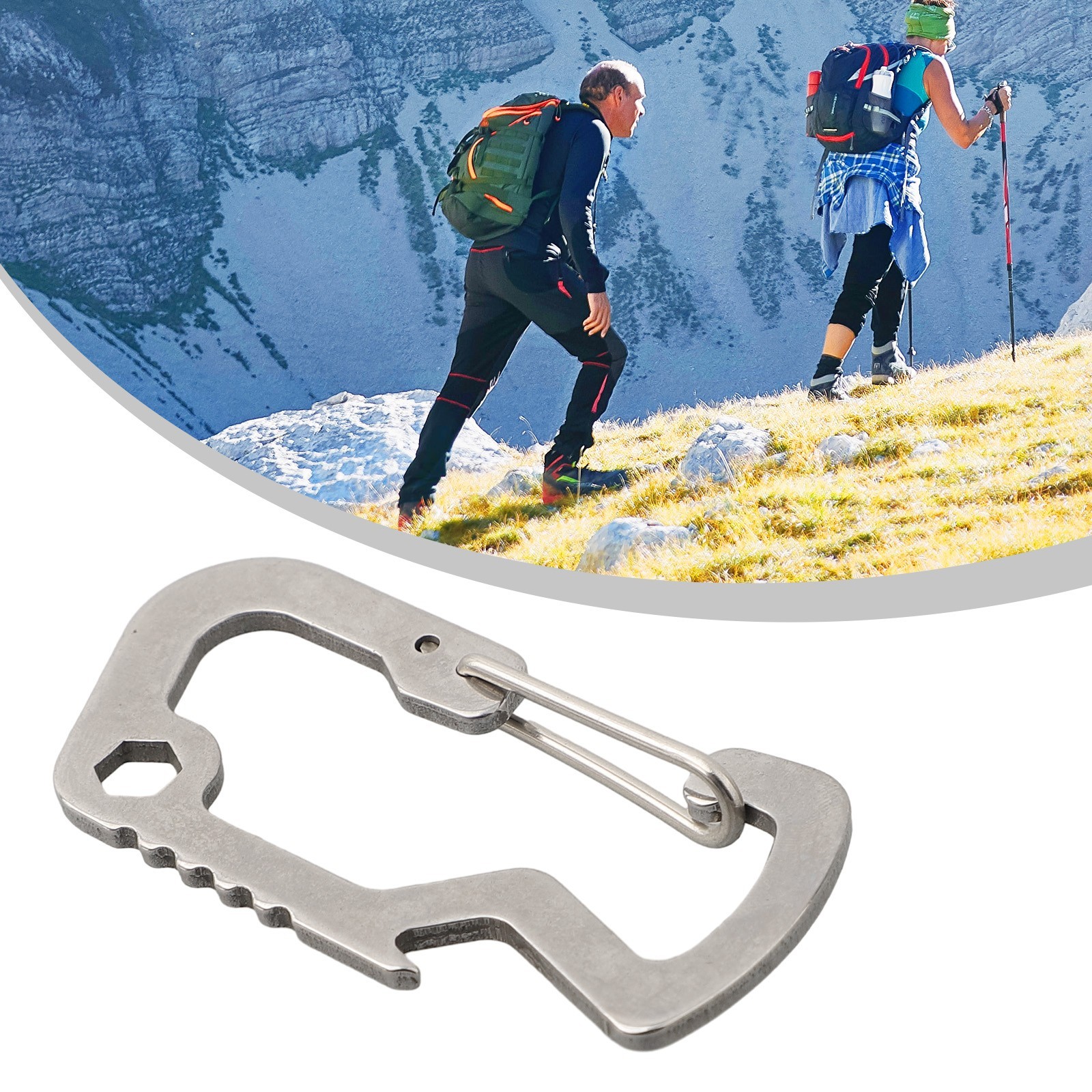 Lightweight Factory Carabiner Bottle Opener 1 Pc 3.3*6.8cm Inner Hexagonal