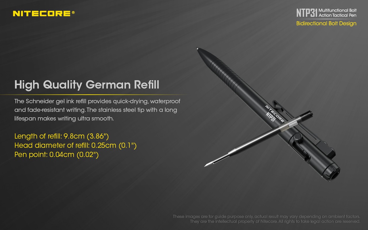 NiteCore NTP31 Multifunctional Bidirectional Bolt Design Action Tactical Pen