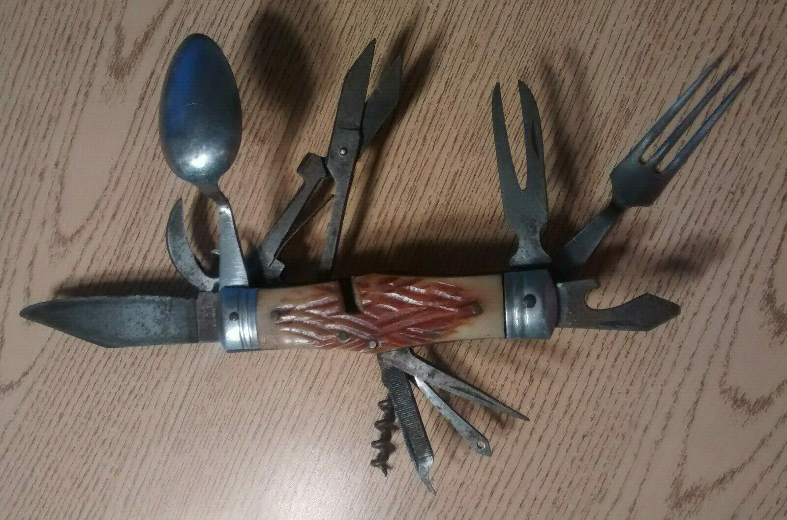 THALCO Multi-Function Knife, Knife/Fork/Spoon, Well Used, 11 Functions,Vintage  