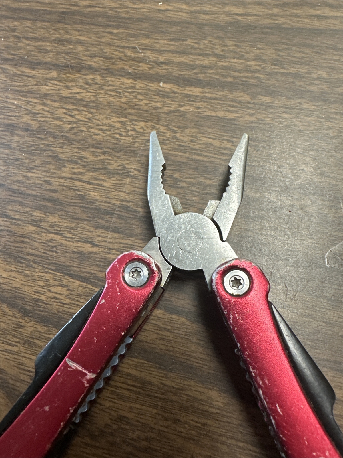 Sheffield Mini Multi Tool 9 in 1 Red Handle Knife Pliers Saw Screwdriver