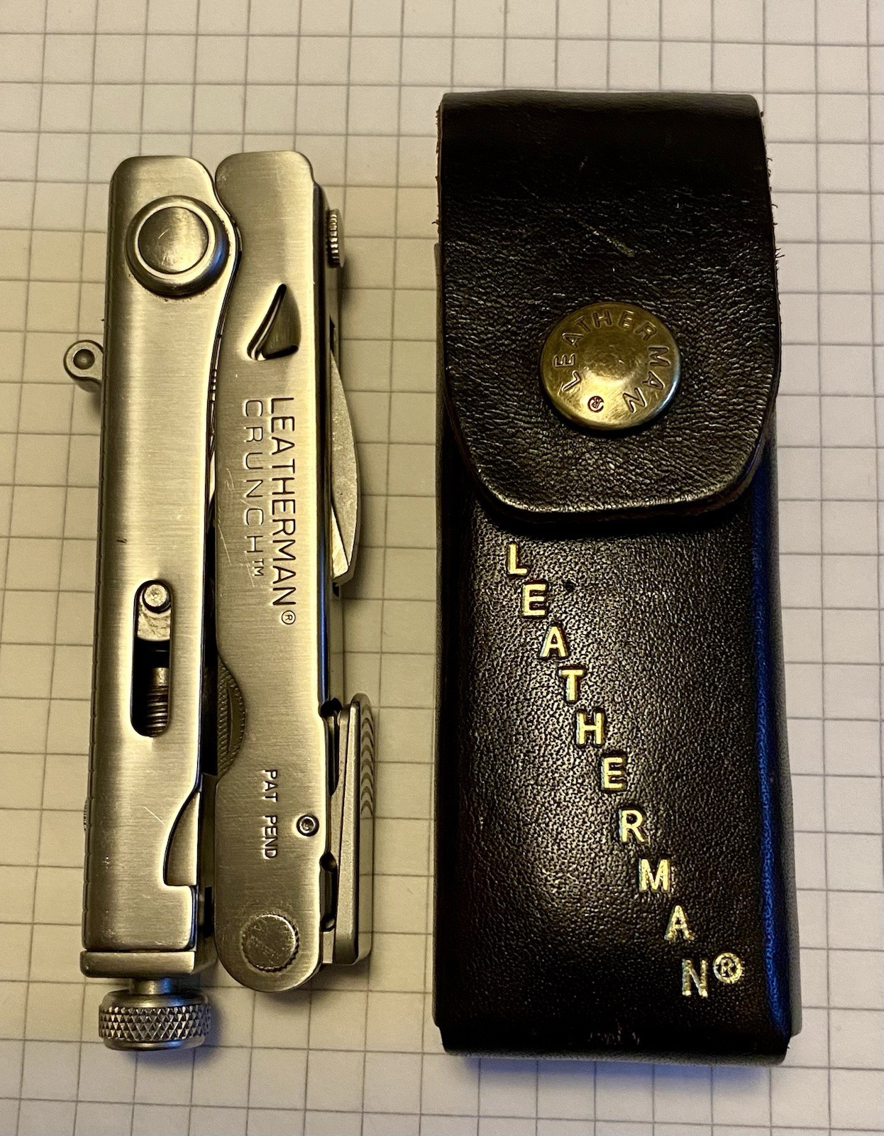 leatherman crunch First Series 0799 Rare. Pat Pend. Original leather case