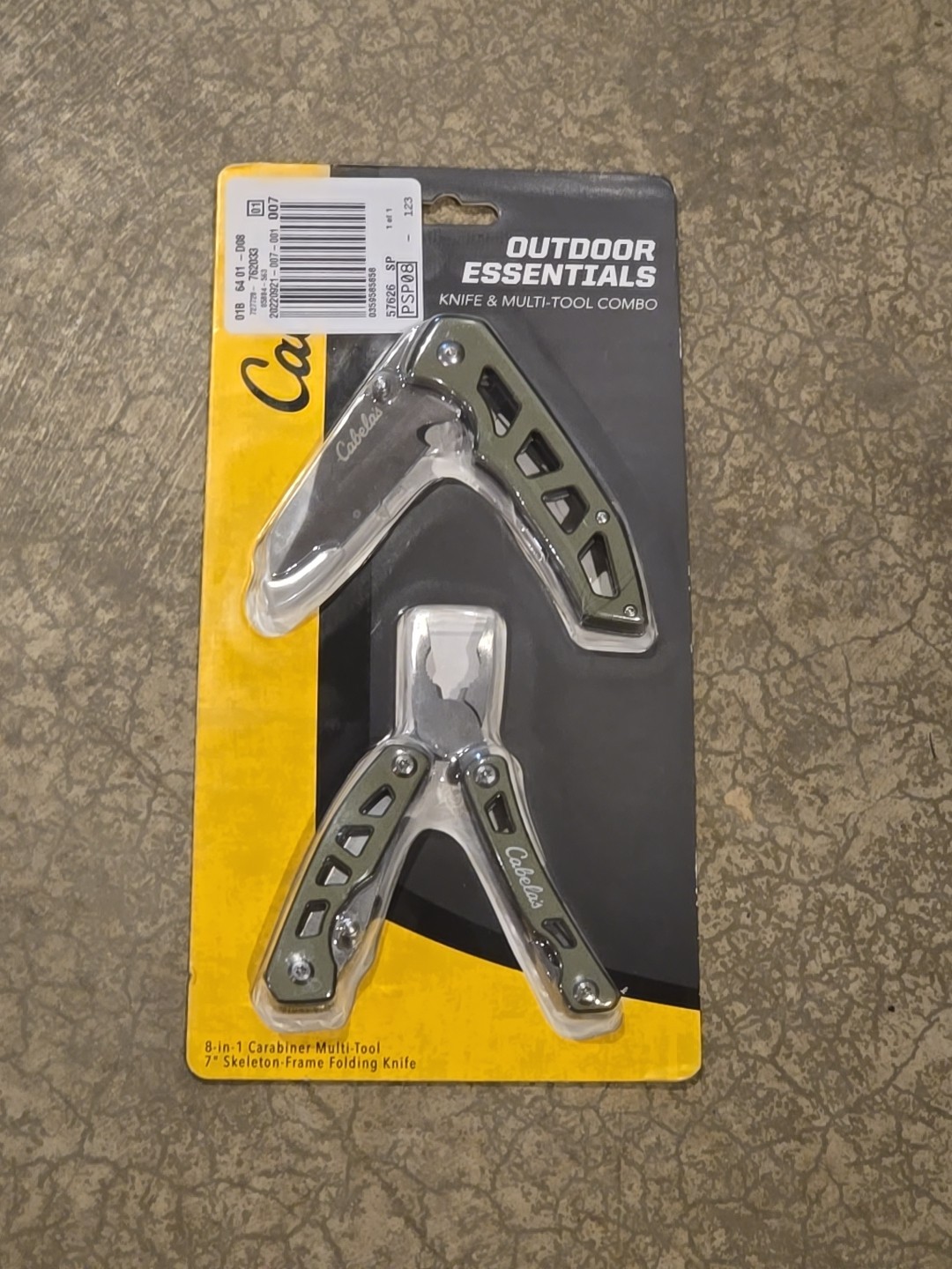 Multi- Tool Knife Combo 8 In 1 Carabiner 7″ Skeleton Folding Frame Knife Set