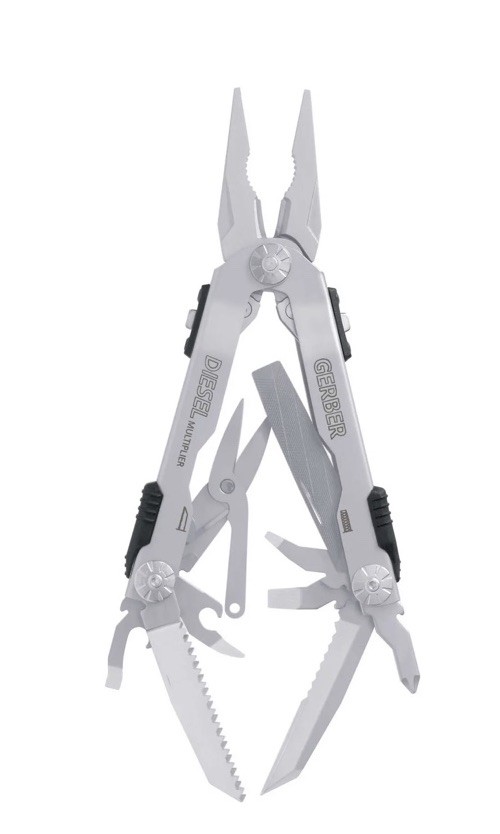 Gerber 22-01470N Diesel Multi-Plier Multi-Tool 13 Tools Stainless Steel 8.6 oz