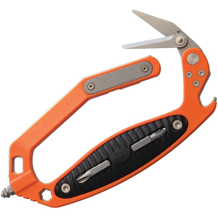 V NIVES CRAB Multi Tool Orange Aluminum And Black Rubber Handle MT18FRNPSWOR