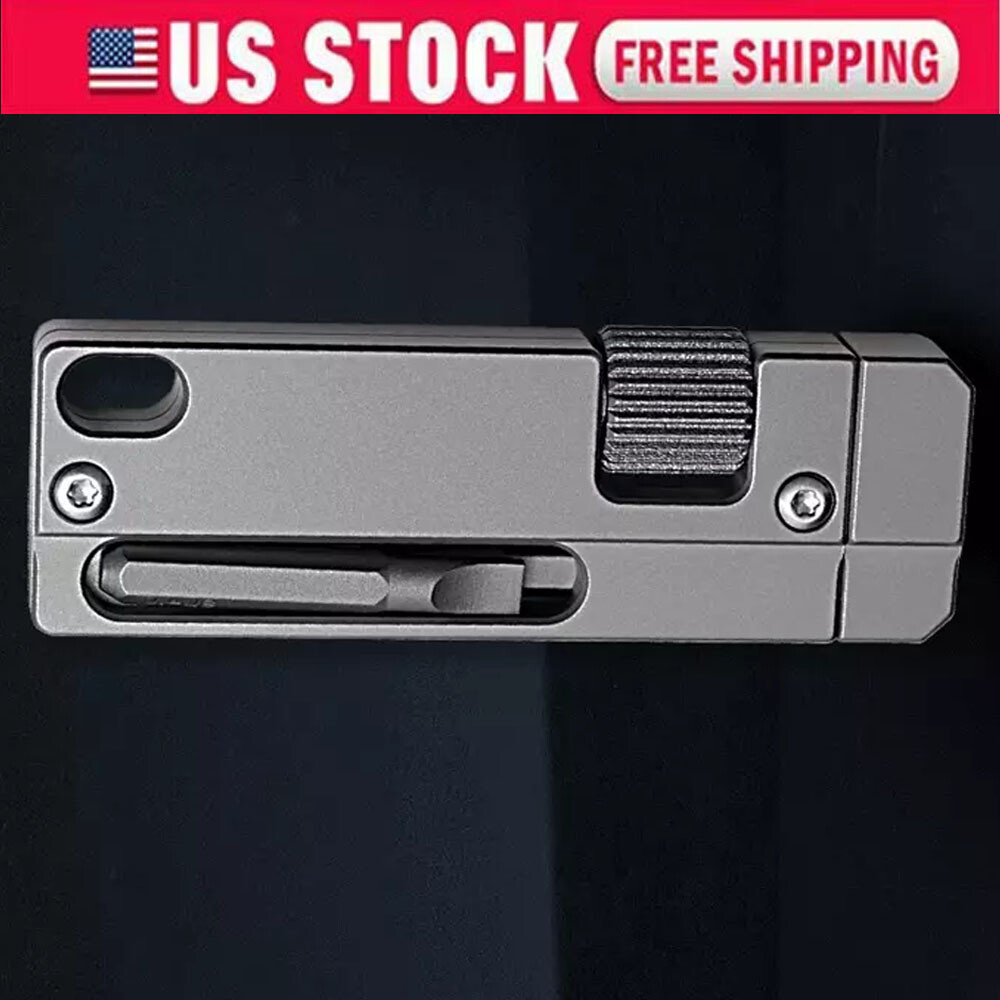 For EDC Titanium Alloy Multi Tool Adjustable Wrench Pocket With Bit Holder