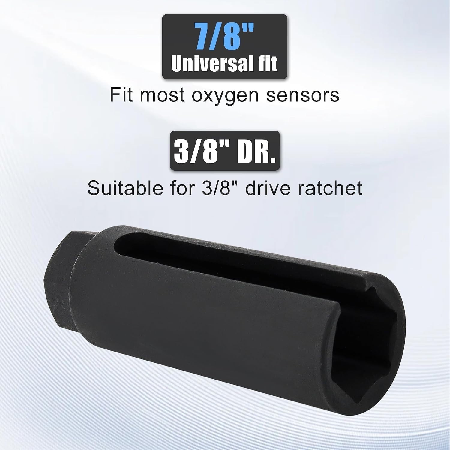 Oxygen Sensor Socket with Side Wire Cutout 3/8-Inch Drive by 7/8-Inch 22mm Fi…