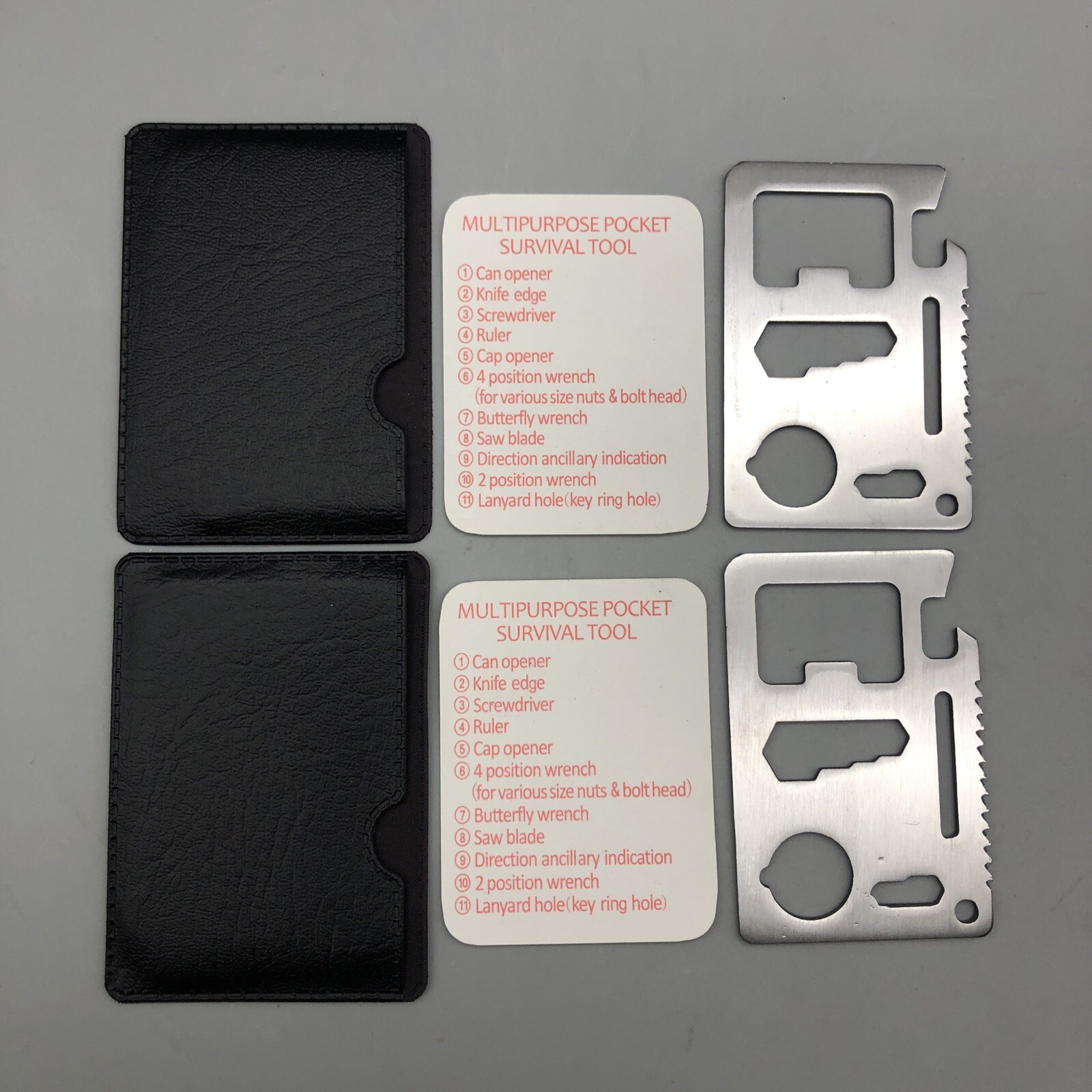 Belursus Multipurpose Survival Tool Credit Card Size Bottle Can Opener 11 in 1