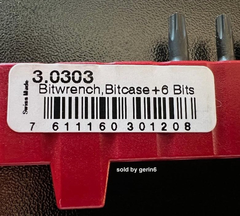 Swiss Army BitCase Wrench & 6 Bits for SwissTool, Victorinox 3.0303, New