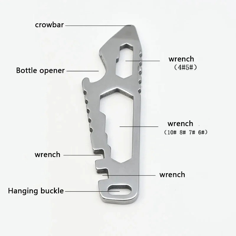 Mini Stainless Steel Pry Bar EDC Hex Wrench Bottle Opener Repair Tool