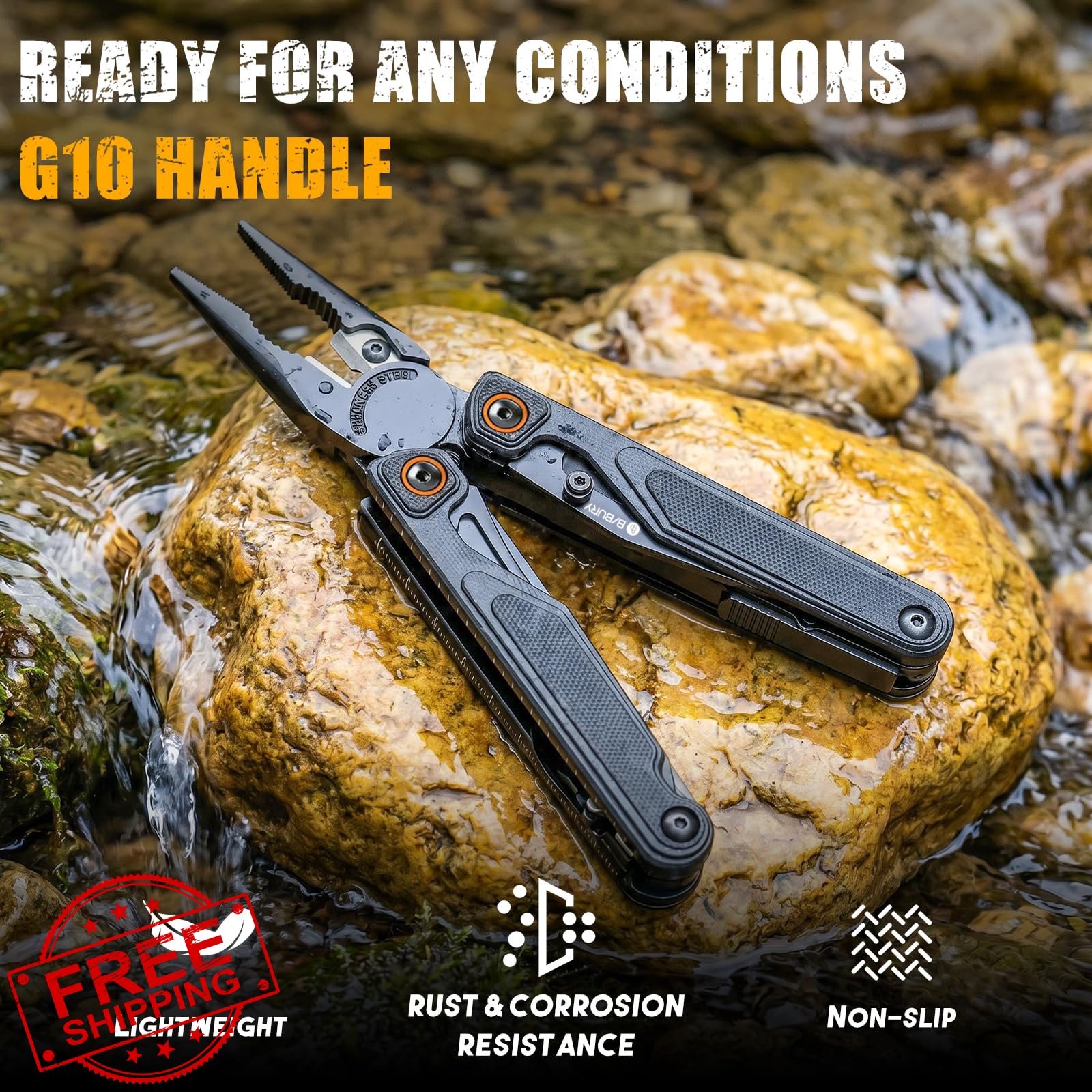BIBURY G10 Multitool Pliers Black EDC 25-in-1