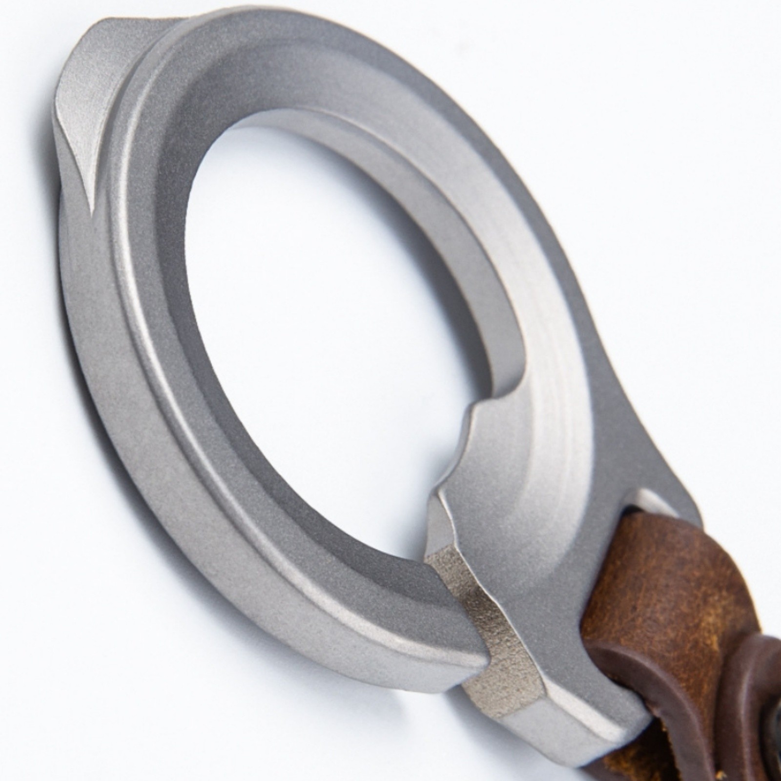 Titanium Alloy EDC Keychain Bottle Opener Pry Tool with Leather Strap Portable