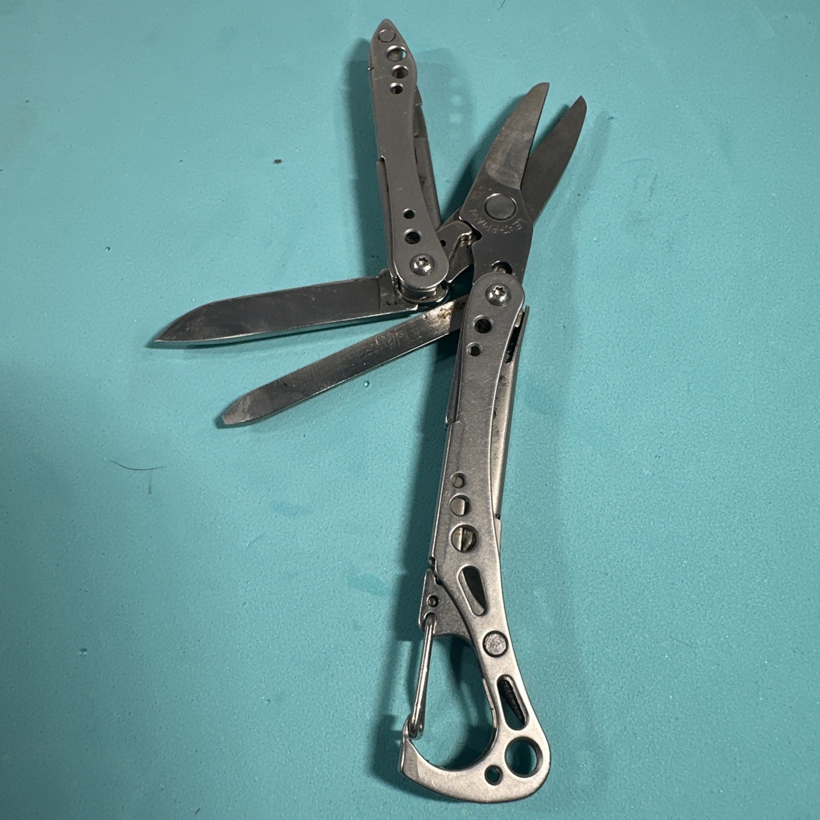 LEATHERMAN STYLE CS Black 6 Multitool Carabiner Knife File USA Retired NICE COND