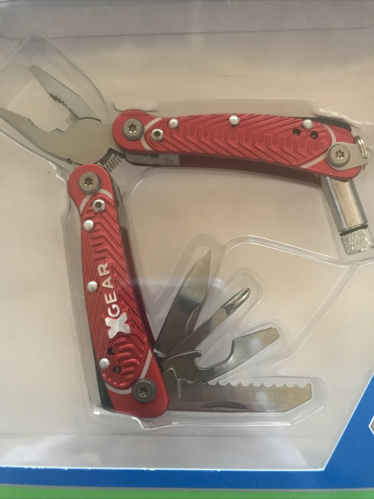 X-Gear 8 Tool Men’s Multi-Function Tool w/Led Light Retails $20 Red (2-PO-112)