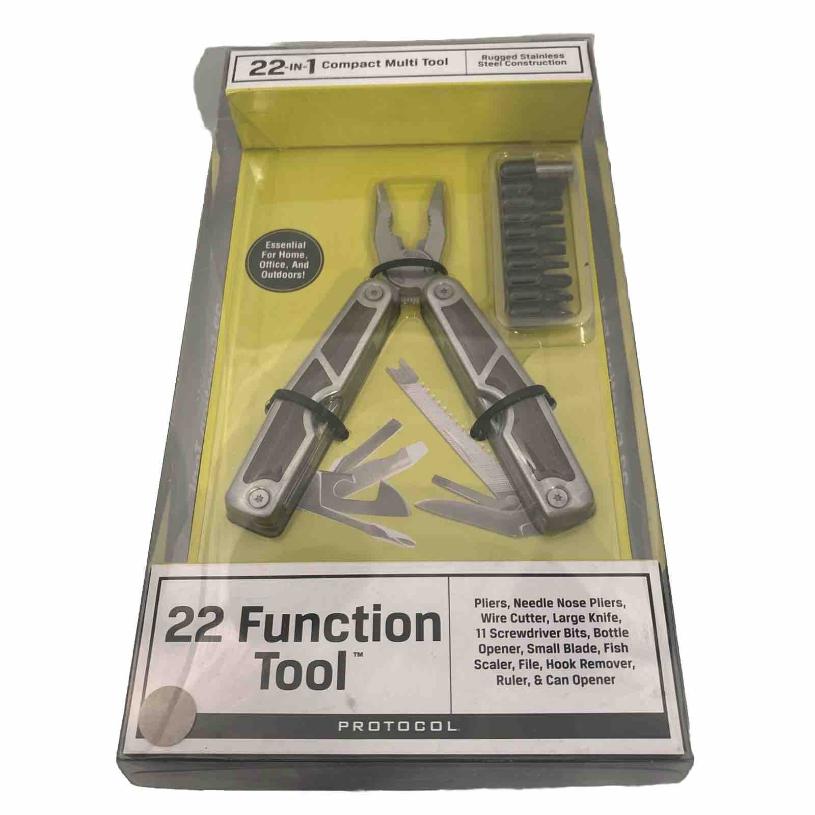 New In Box 22-In-1 Compact Multi Tool Pliers, Wire Cutter, Knife, Screwdriver