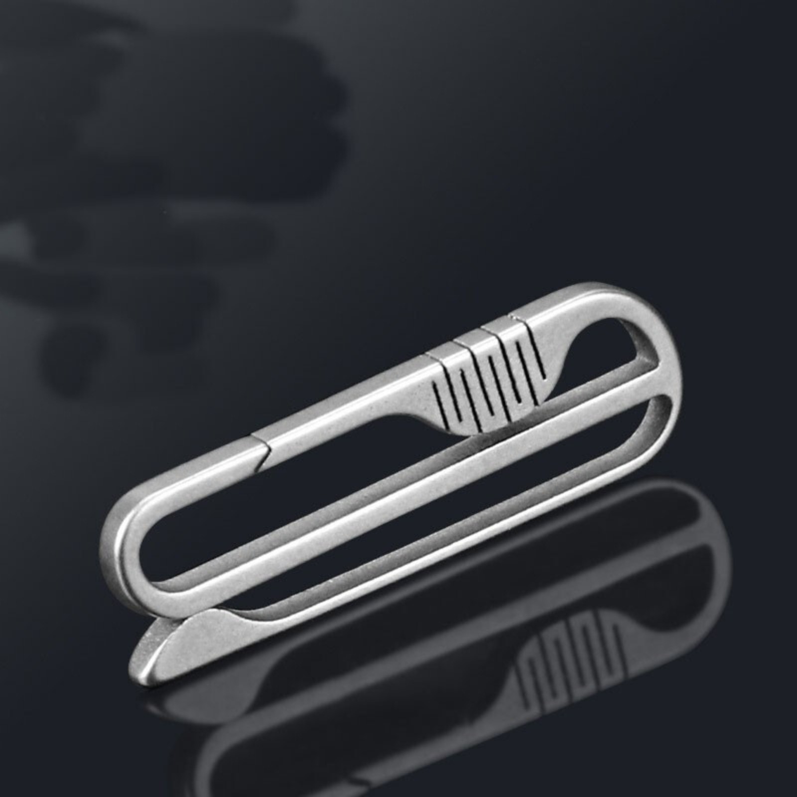 EDC Titanium Alloy Portable Carabiner Men’s Belt Waist Hanging Tool with Ring